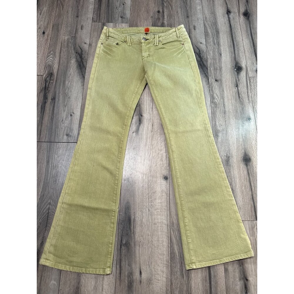 U Denim Jeans Green Flared Pants Womens Size 29 Cut A01265 Style UWH22360